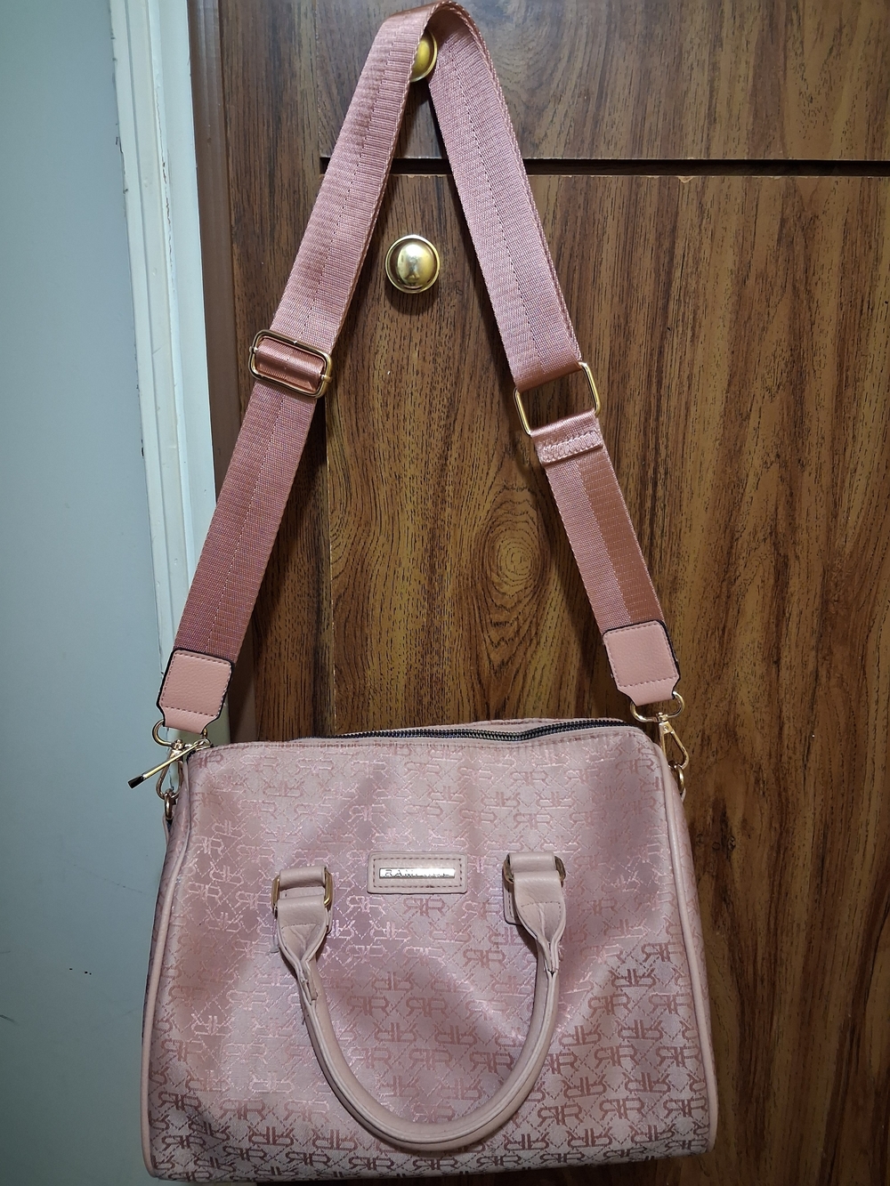 Rampage Pink Logo Satchel with Adjustable Strap